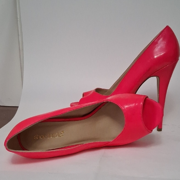 Shoe Dazzle Shoes - Shoe Dazzle Neon Pink Peep-Toe Stiletto Heels